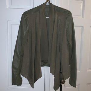 Blank NYC drape front leather jacket NWT